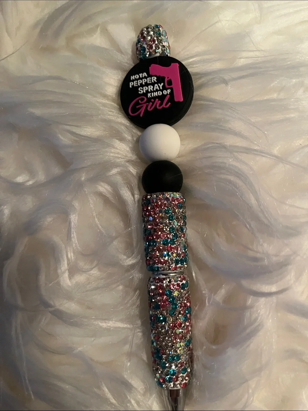 Sparkling Multicolor Pepper Spray Keychain - Not A Pepper Spray Kind Of Girl